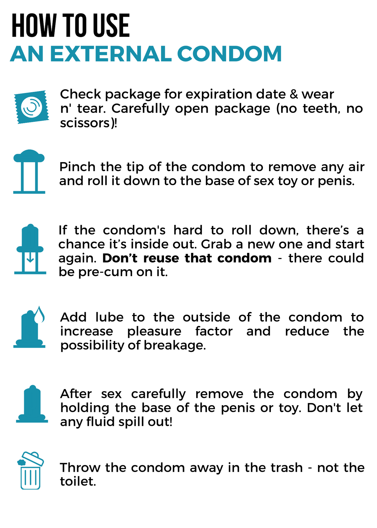 how to use an external condom instructions