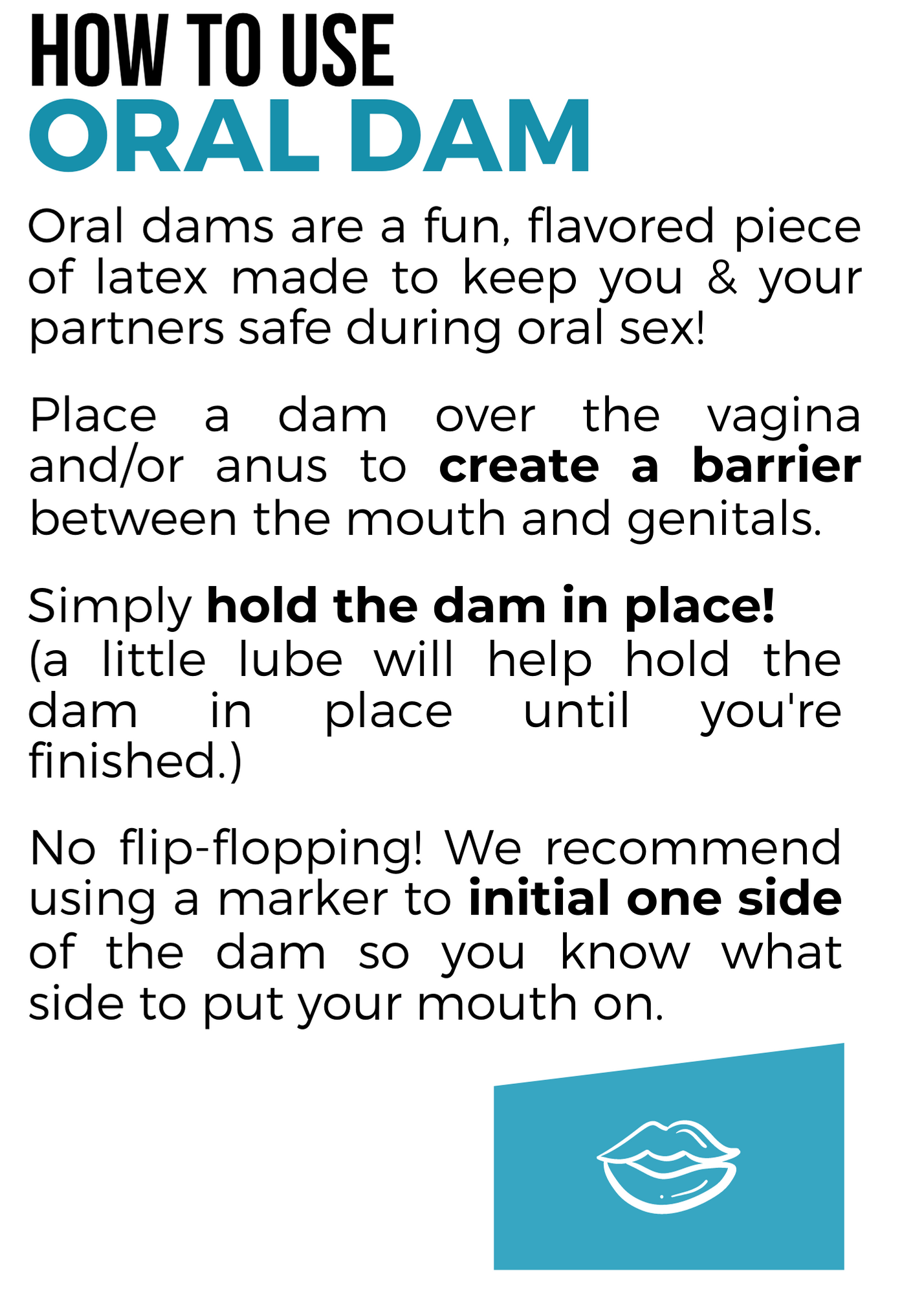 how to use an oral dam instructions