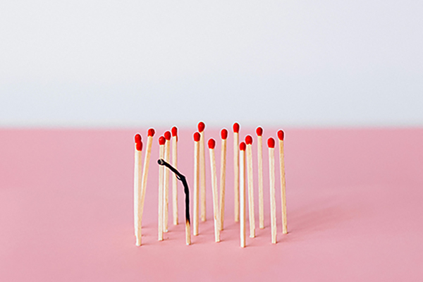 Group of matches with only one burned