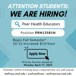 peer health educator job opening flyer