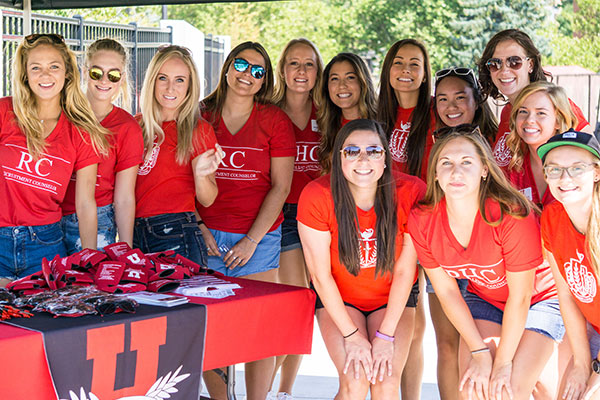 sorority group posing at a bbq event