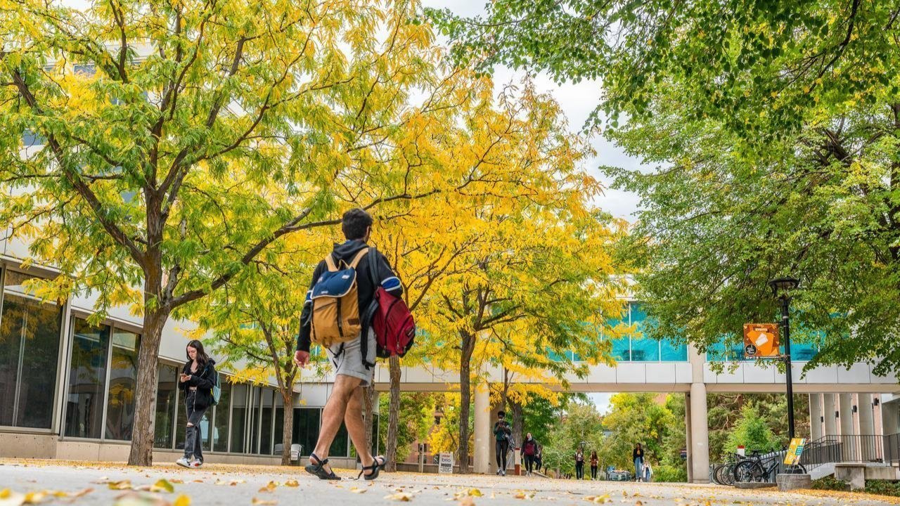 Person walking on campus